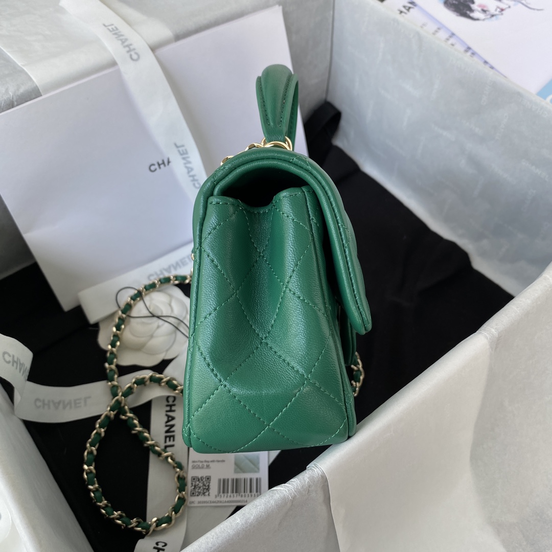 Small Classic Flap Lambskin Handbag Shoulder Bag AS2431 Green